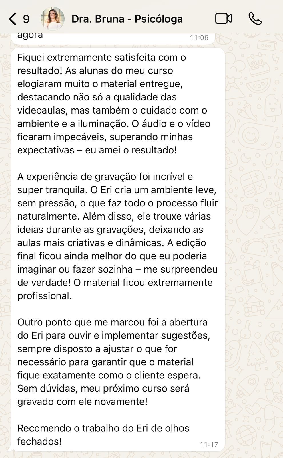 Depoimento Dra. Bruna